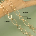 Golden chunky chain with square and oval links featuring size dimensions in mm - Smooth Square And Twisted Oval (C5402)