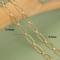 18k gold plated paperclip chain bracelet with links measuring 14.8mm by 8.9mm - Standard Paperclip Style (C5407)