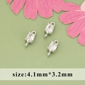 Silver geometric mini zircon connector pendant for DIY jewelry, size 4.1mm by 3.2mm - Oval Style (MF4002B)