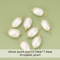 Set di 7 ciondoli in perle d'acqua dolce barocche con cappucci dorati per gioielli - Pendaglio in Perla Irregolare Extra Grande Lucentezza Seta (MD9316S) / Confezione da 10