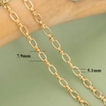 18k gold plated chunky chain links in 7.9mm and 5.1mm widths for jewelry making - Oval And Cylindrical Buckle (C5413)