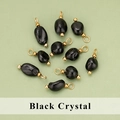 Handgefertigte schwarze Naturstein-Anhänger mit Goldösen für DIY-Schmuckherstellung - Schwarzer Kristall (ME1711S) / 20er Set