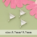 Silver triangle cubic zirconia pendant charm for jewelry making size 5.7x5.7mm - Triangle Style (MF4005B)