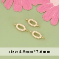 Gold-plated copper oval zircon connector links for DIY jewelry making 4.5mm x 7.6mm - Oval Style (MF4006A)