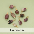 DIY Schmuck Turmalin Steine in Pink und Lila Tönen mit goldenen Metallschlaufen - Turmalin (ME1713S) / 20er Set