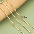 Catena a sfere da 2mm placcata oro 18k con motivo inciso per gioielli fai-da-te - 2mm / Oro Testurizzato (C39801A)