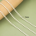 Catena a sfere argentata da 2mm con trama a spirale per accessori gioielli fai da te - 2mm / Oro Chiaro Testurizzato (C39801Y)