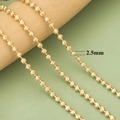 Catena a sfere placcata oro 18k da 2,5 mm con perline a spirale per gioielli fai-da-te - 2.5mm / Oro Testurizzato (C39802A)