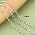 Silberne strukturierte Perlenkette 2,5 mm Durchmesser für DIY-Schmuckherstellung - Texturiertes Hellsilber (C39802B)