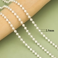 2,5 mm silberne Kugelkette mit strukturierter Diamantschliff-Oberfläche für DIY - Texturiertes Hellgold (C39802Y)