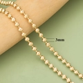 Texturierte 18k vergoldete 3mm Kugelkette für DIY Schmuckherstellung Zubehör - Texturiertes Gold (C39803A)