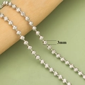 3mm Silberne Kugelmatte mit spiralförmigem Muster für DIY-Schmuckherstellung Zubehör - Texturiertes Hellsilber (C39803B)