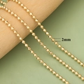 Detaillierte 2mm facettierte Rundperlenkette mit 18 Karat Vergoldung für Schmuck - Facettiertes Gold (C39804A)