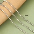 Facettierte 2mm Silber-Perlenkette mit 18k-Beschichtung für DIY-Schmuckherstellung - Facettiertes Hellsilber (C39804B)