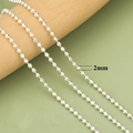 Silberfarbene facettierte 2mm Perlenkette mit 18k Vergoldung für DIY-Schmuckbau - Facettiertes Hellgold (C39804Y)