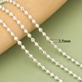 Glänzende 2,5 mm silberne Perlenkette mit facettierten Metallkugeln für DIY-Schmuck - Facettiertes Hellgold (C398005Y)