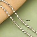 Facettierte 3mm Silber-Perlenkette mit 18k Vergoldung für DIY Schmuck-Halsketten - Facettiertes Hellsilber (C398006B)