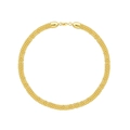 Minimalistisches goldgewebtes Halsband mit Hummerverschluss in kreisförmigem Design - Kupfer Vergoldet 18K / Gold