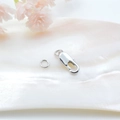 Silberner Karabinerverschluss und Biegering für DIY-Schmuck auf Muschelschale - Klein / Silber