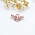 Rose gold micro-pave toggle clasp with baguette-cut zircons for DIY jewelry necklaces - 11.5mm / Rose Gold