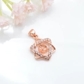 Ciondolo a stella esagonale in oro rosa con zirconi per montatura collana di perle - Oro rosa