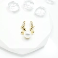 Elegante gouden hanger met geweiparel en glanzende zirkonia accenten voor vrouwen - Goud
