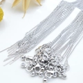 Adjustable silver DIY chain with lobster clasp and needle end for jewelry making - Necklace (45cm) / White Gold