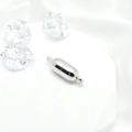 Chiusura magnetica a capsula argentata per collane e bracciali con finitura a specchio - 6*20mm / Oro bianco