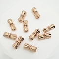 Bowknot screw clasps in 18k gold plated copper for DIY pearl jewelry making - Rose Gold