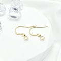 Ganchos para pendientes DIY dorados con cuenta y bucle para bisutería artesanal - Dorado