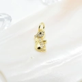 18k gold-plated puppy pendant with cubic zirconia inlay and black gemstone eyes - Rabbit