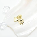 18k gold plated pendant featuring a polished heart and a zircon-encrusted figure - Heart Girl