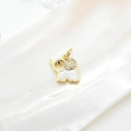 Exquisite 18k gold plated elephant pendant with white inlay and sparkling zircons - Elephant