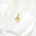18k gold plated girl pendant with micro-inlaid zircons on a pearl texture background - Girls