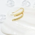Crochets de boucles d'oreilles plaqués or avec pavé de zircons pour création de bijoux - Or