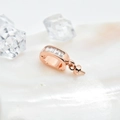 Rose gold 18k universal clasp with rectangular zircons for necklace pendants - Large 13*4mm / Rose Gold
