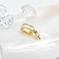 Gold rectangular zircon pendant bail connector with pearl pin for jewelry making - Large 13*4mm / Gold