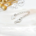 Silver S925 sterling silver extender chain with lobster clasp and heart tag detail - White Gold