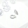 Silver drop-shaped 18k gold plated jewelry clasps with micro-pave cubic zirconia crystals - Jump Rings / White Gold