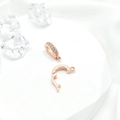 Rose gold micro-paved zircon bail connectors with hinged opening and teardrop design - Closed Ring / Rose Gold