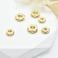 18k gold plated wheel spacers with micro-pave zircons for DIY jewelry making - 6mm / Gold