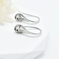 Silver earring hooks with pearl base and pins for DIY jewelry making accessories - Fit 8-10mm Beads / White Gold