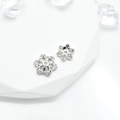 Silver snowflake spacer beads with cubic zirconia for DIY jewelry making accessories - 7mm / White Gold