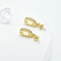 Mikro-Pave-Zirkon-Anhängerverschlüsse aus 18K vergoldetem Messing für DIY-Schmuck - Gold