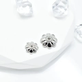 Exquisite silver flower bead caps with micro-pave crystals for jewelry making - 7mm / White Gold