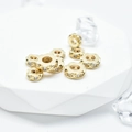 18k gold-plated twisted spacer bead with micro-pave crystals for DIY jewelry making - 6mm / 14K Gold Color