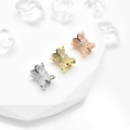 DIY Schmetterling Zwischenperlen mit Zirkonia in Silber Gold und Roségold für Schmuck - Exquisite Schmetterlingsform (Stil 14) / 8*7*3mm / Weißgold