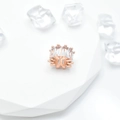 Rose gold plated cylindrical bead with rectangular zircon pavé for DIY jewelry making - 9mm / Rose Gold