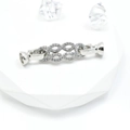 Infinity shape jewelry connector with micro-pave crystals and magnetic clasp for DIY - White Gold