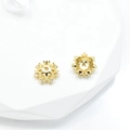 DIY 18k gold plated snowflake bead spacers with cubic zirconia for jewelry making - 8mm / Gold
